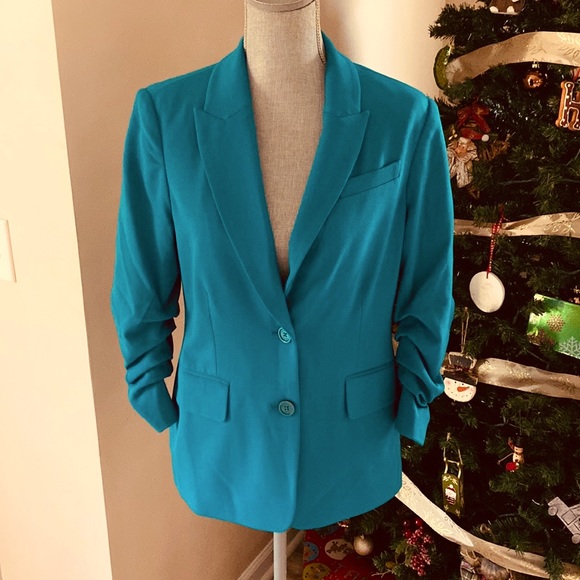 *SOLD on ♏️* MICHAEL by Michael Kors Womens Turquoise Blazer - Picture 1 of 10